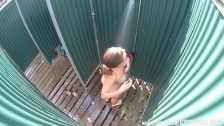 Chubby Girl Catched in Public Shower