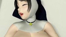 Horny 3D anime nun suck penis