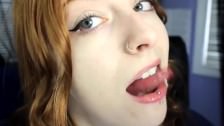 Beautiful redhead tongue fetish
