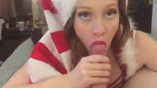 Blowjobassistant info  Awesome teen giving a very merry xmas blowjob presen