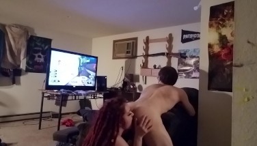 Nerdy Stud gets rimmed and fucked while he games!!