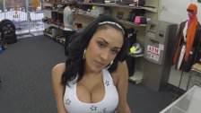Latina babe sells her body in pawn shop!